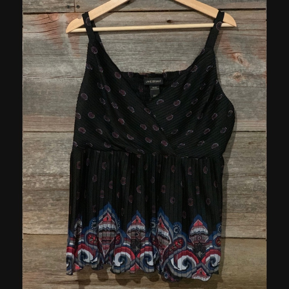 Lane Bryant Black Printed Cami